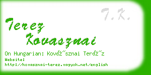 terez kovasznai business card